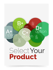 Transparent paper circles with option text