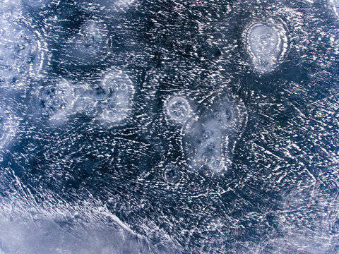 Surface of frozen lake