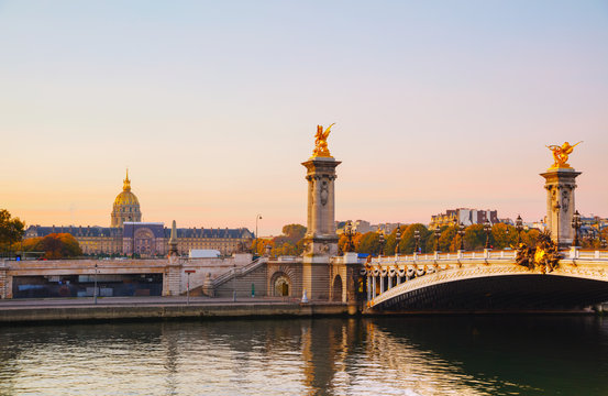 Pont Alexandre III (Alexander III bridge) in Paris, France