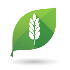 Isolated green leaf with  a wheat plant icon