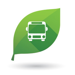 Isolated green leaf with  a bus icon