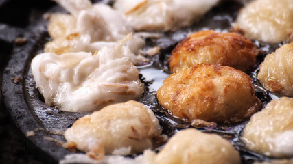 Kanom Babin (Thai traditional dessert). Thai street food at local market in Thailand