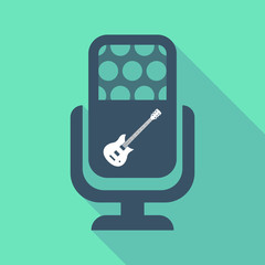 Long shadow microphone  with  an electric guitar