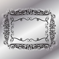 Vector decorative frames retro vector black frame on gray background design element