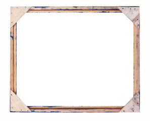 Old wooden frame without canvas, closeup