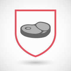 Isolated shield with  a steak icon