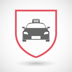 Isolated shield with  a taxi icon
