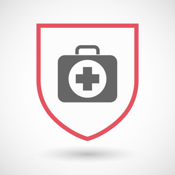 Isolated shield with  a first aid kit icon