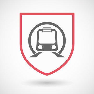Isolated shield with  a subway train icon