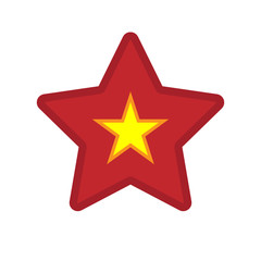 Isolated star with  the red star of communism icon