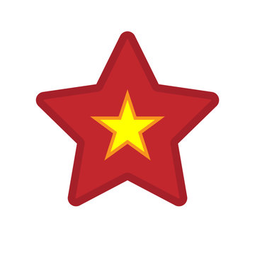 Isolated star with  the red star of communism icon