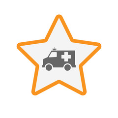 Isolated star with  an ambulance icon