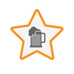 Isolated star with  a beer jar icon