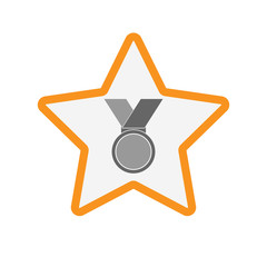 Isolated star with  a medal