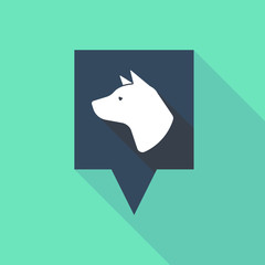 Long shadow tooltip with  a dog head