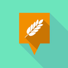 Long shadow tooltip with  a wheat plant icon