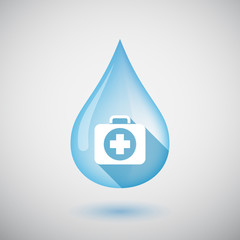 Isolated water drop with  a first aid kit icon