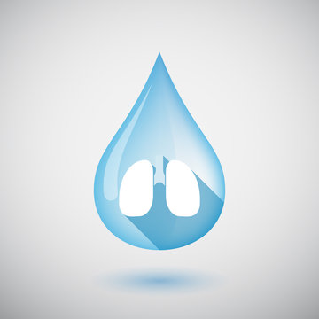 Isolated Water Drop With  A Healthy Human Lung Icon