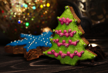 Christmas still-life with gingerbreads.