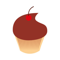 sweet and delicious cupcake icon vector illustration design