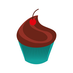 sweet and delicious cupcake icon vector illustration design