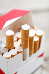 Open pack of cigarettes