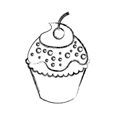sweet and delicious cupcake icon vector illustration design