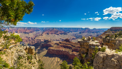 Panoramic view at sunny day. Grand Canyon National Park, Arizona, USA