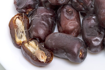 Dates on the plate closeup