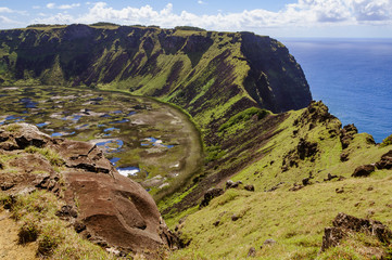 Rano Kau volcano, Easter island, Chile