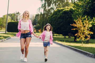 young family mother and daughter