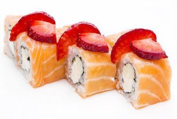 Delicious seafood sushi at a Japanese restaurant