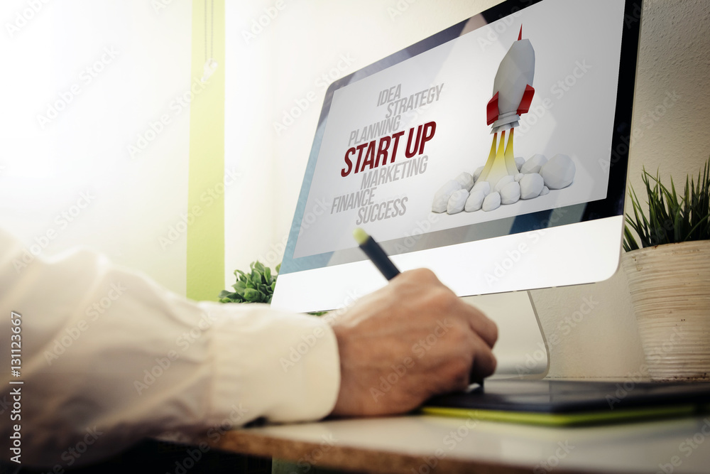 Poster web developer designing a website