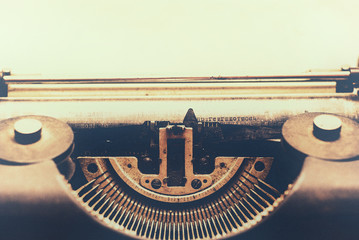 old typewriter with paper toned with a retro vintage filter effect