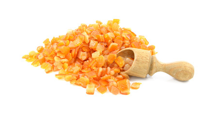 Mixed peel with a small wooden scoop