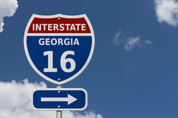 USA Interstate 16 highway sign