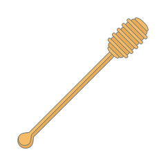 Orange spoon of honey. Kitchen utensils. Vector illustration.