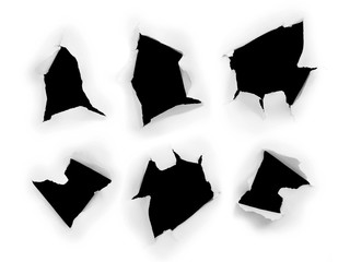 Holes in paper set