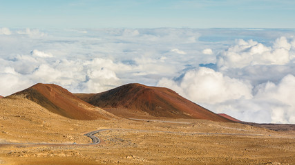 Fototapeta na wymiar View from the Mauna Kea Observatory, Big Island, Hawaii, Usa