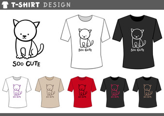 Naklejka premium t shirt design with cute cat