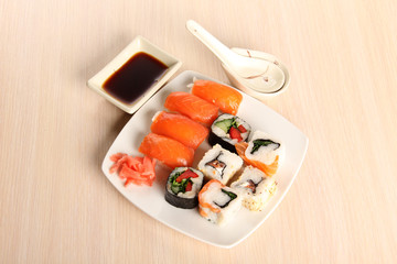 Japanese sushi food on a plate