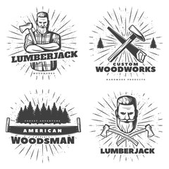 Woodsman Sunburst Emblem Designs