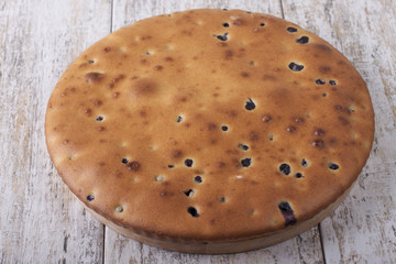Pie with blueberries