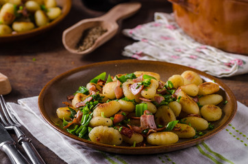 Fried homemade gnocchi