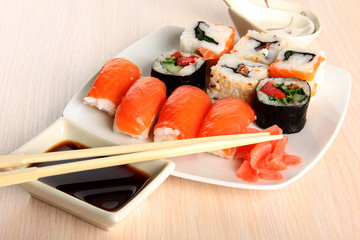 Japanese sushi food on a plate