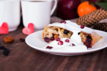 strudel and winter decor