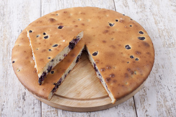 Pie with blueberries