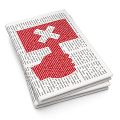 Politics concept: Protest on Newspaper background