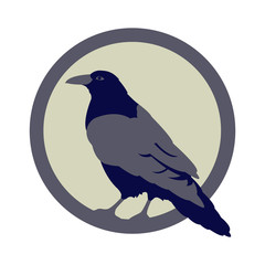 Raven vector illustration style Flat