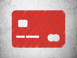Finance concept: Credit Card on wall background